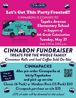 Topeka Drive PTA Dine Out at Cinnabon flyer