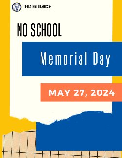 No School for Memorial Day flyer